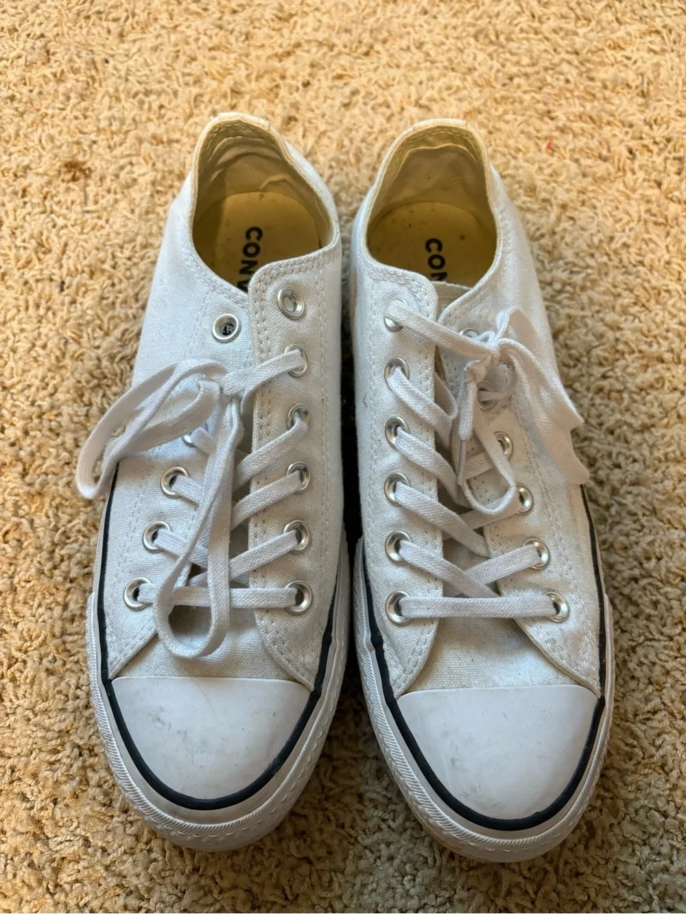 Converse White Low-Top Canvas Sneakers for Women - Picture 2 of 4
